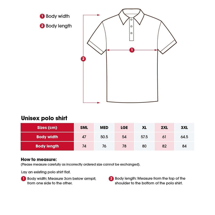 ‘Saving Hearts’ short-sleeve polo shirt by the Heart Foundation, available in white and black, designed to show support for heart health awareness.