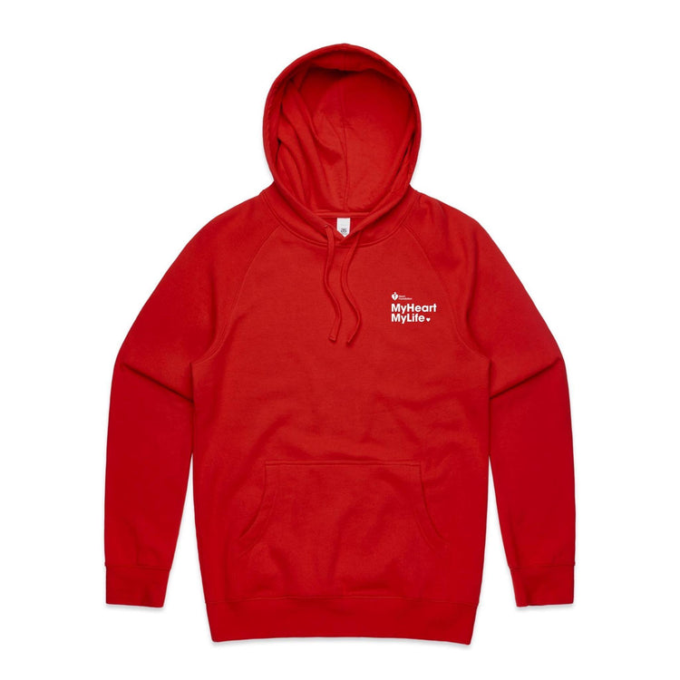 Red Heart Foundation's MyHeart MyLife unisex hoodie. Developed to promote the MyHeart MyLife support program for those recovering from a heart event.