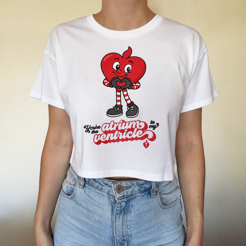 Atrium to my ventricle - women's crop top