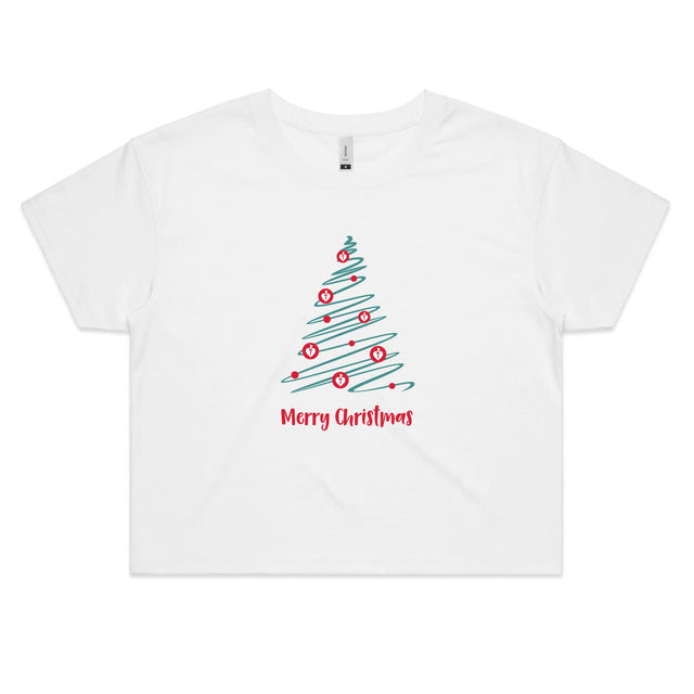 Christmas Tree of Hearts - women's crop top