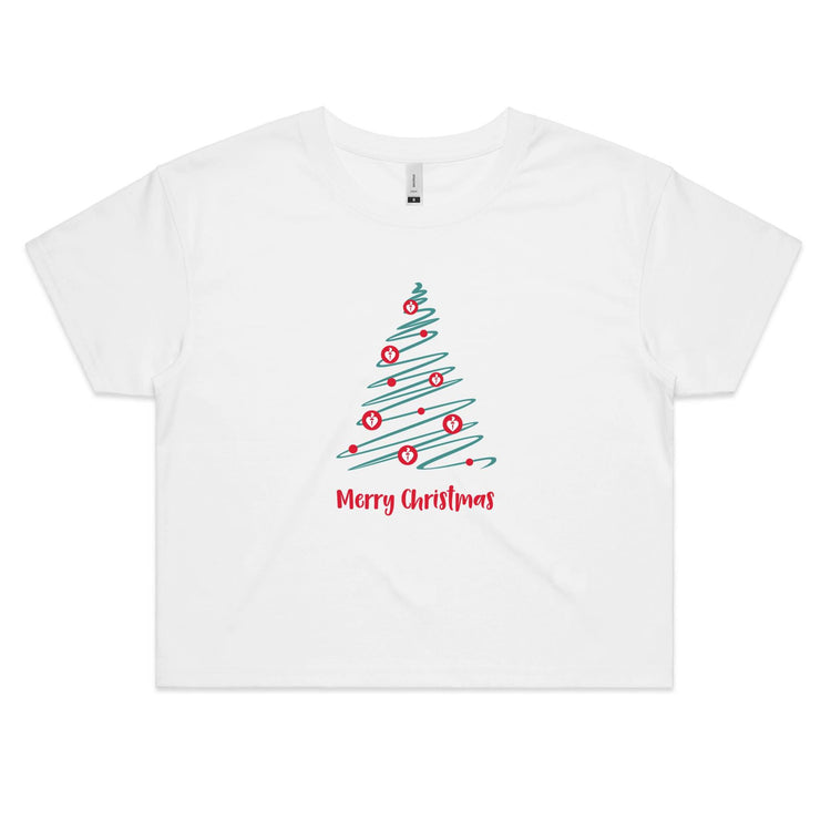 Christmas Tree of Hearts - women's crop top