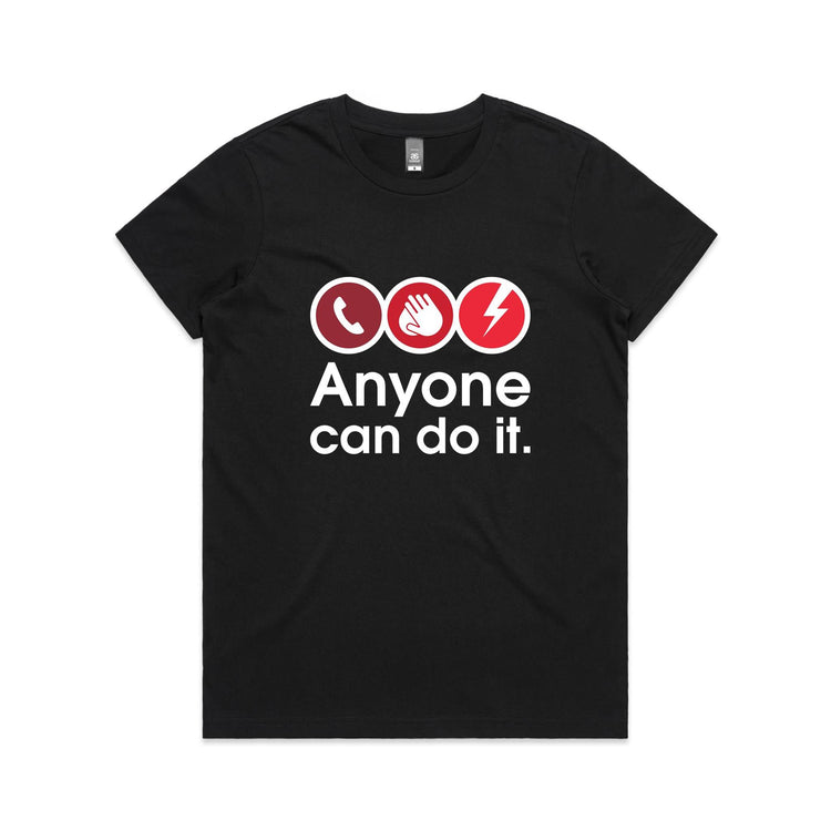 Call. Push. Shock - women's t-shirt