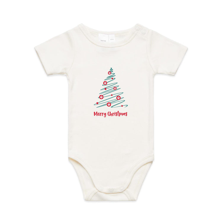 Christmas Tree of Hearts - baby onesie