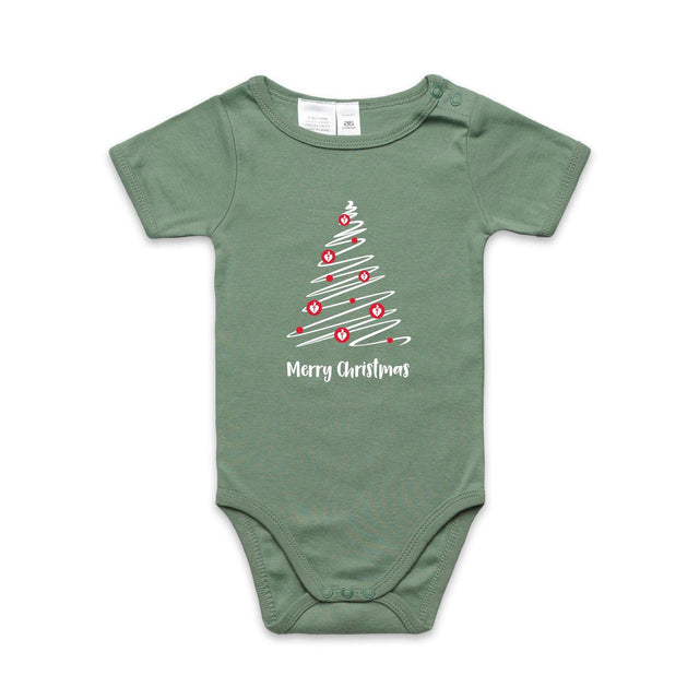 Christmas Tree of Hearts - baby onesie