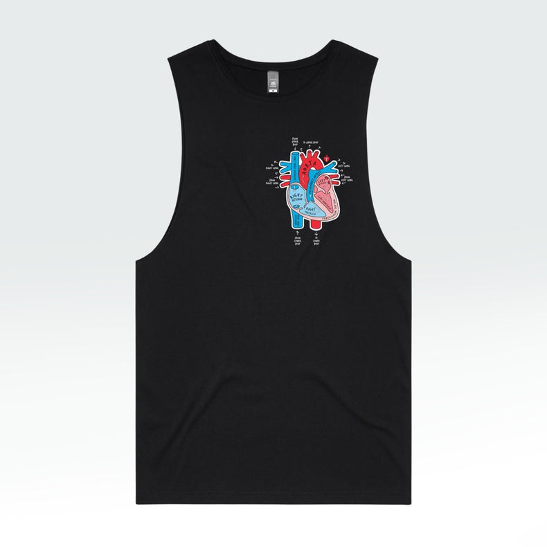 Anatomical heart - men's tank