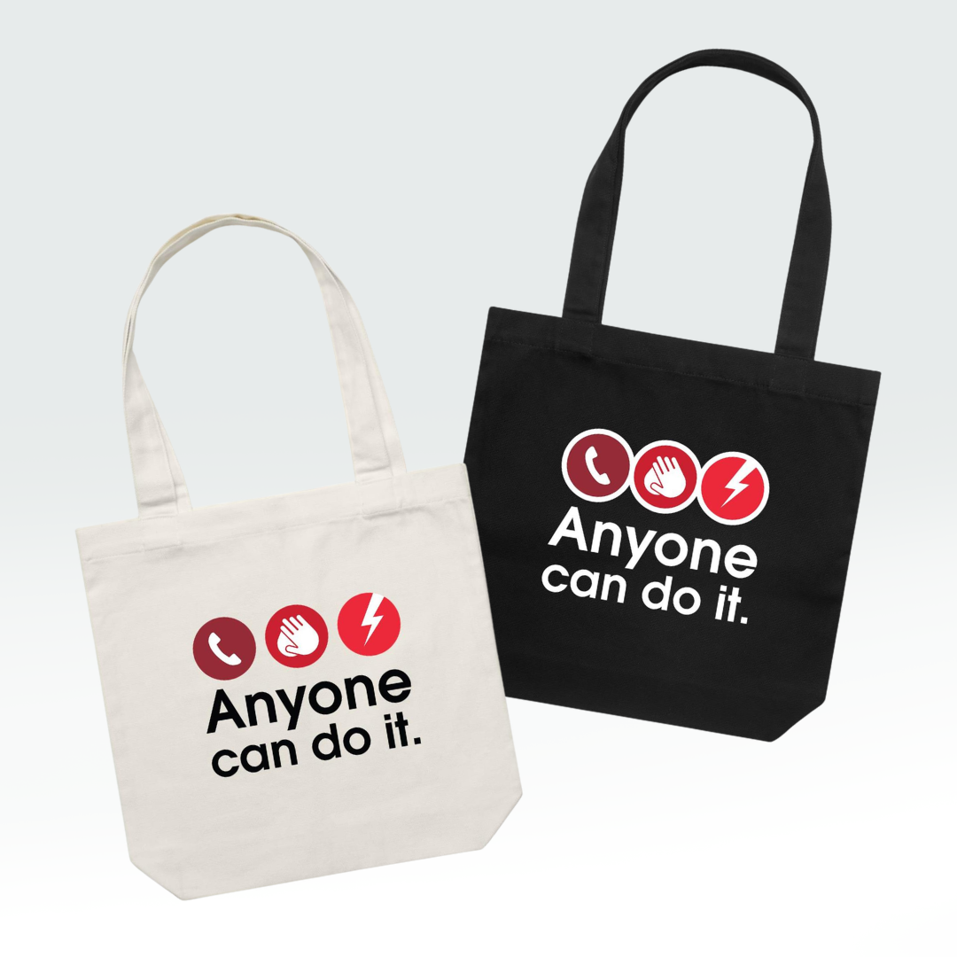 Call. Push. Shock - tote bag