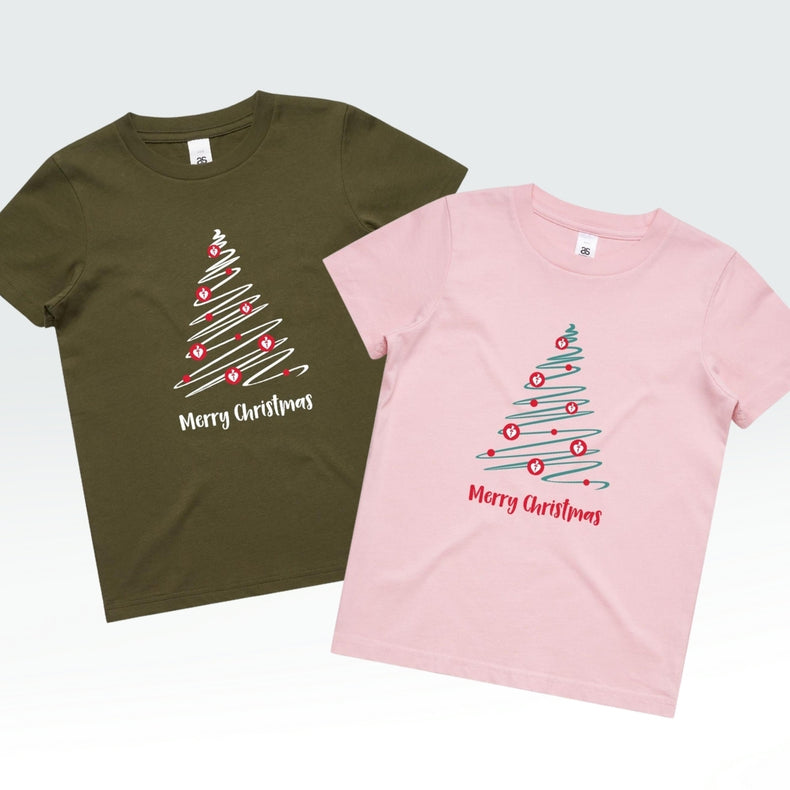 Christmas Tree of Hearts - kid's t-shirt