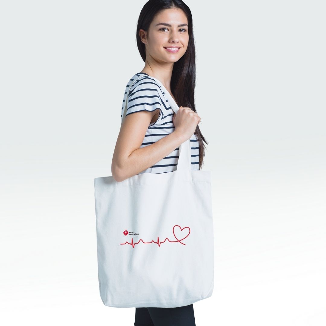 Heartbeat line - tote bag