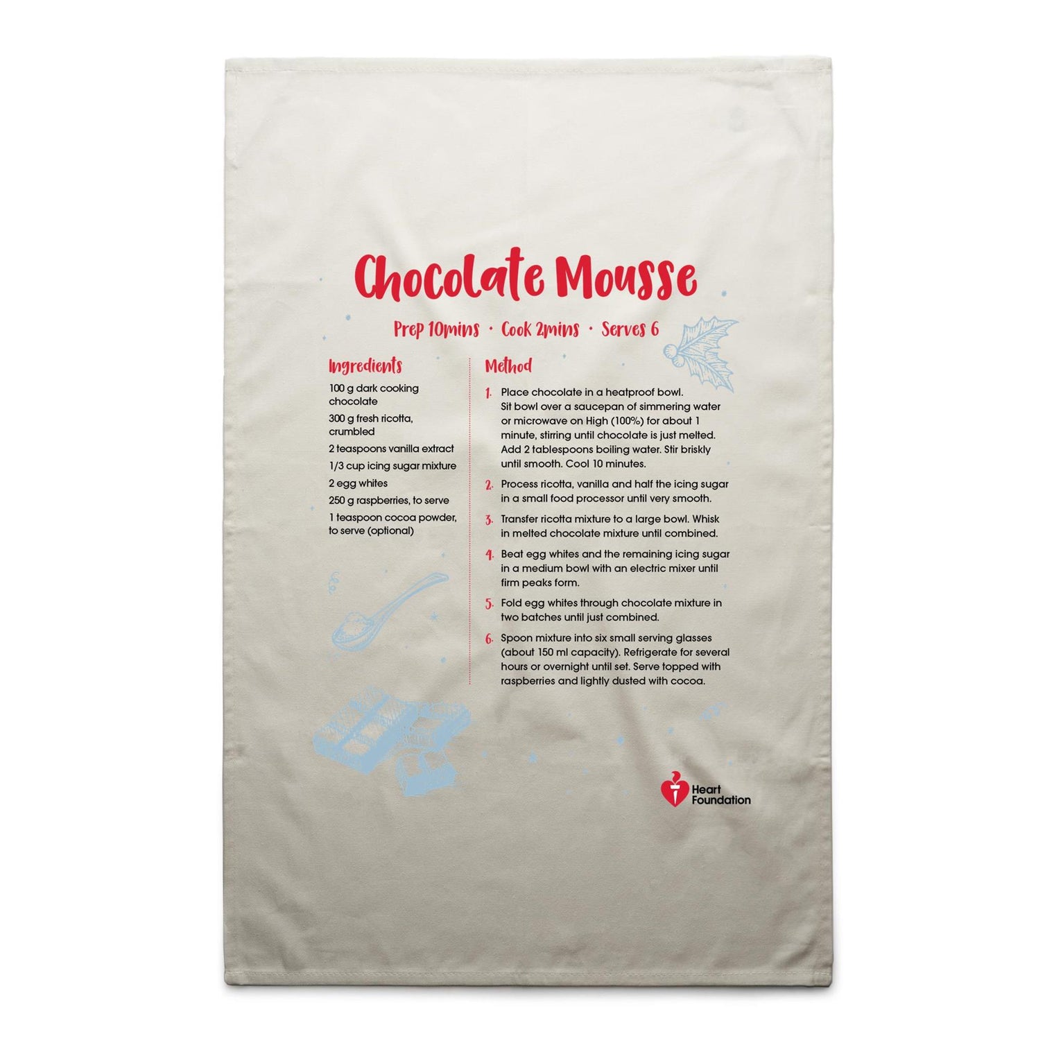 Chocolate Mousse Recipe - tea towel