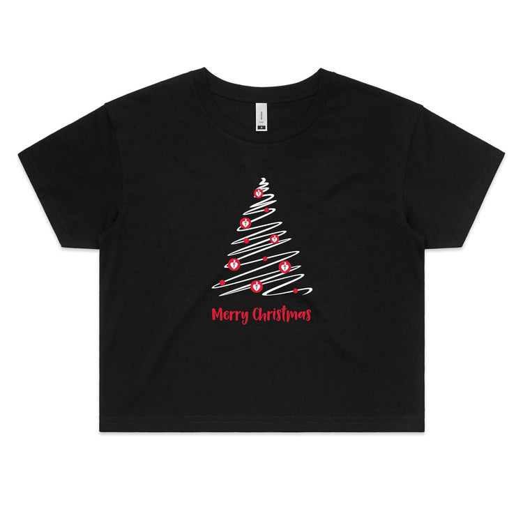 Christmas Tree of Hearts - women's crop top