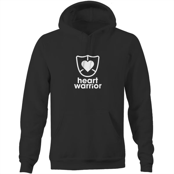Black Heart Foundation unisex hoodie featuring heart warrior design in white print
