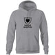 Light grey marle Heart Foundation unisex hoodie featuring heart warrior design in black print