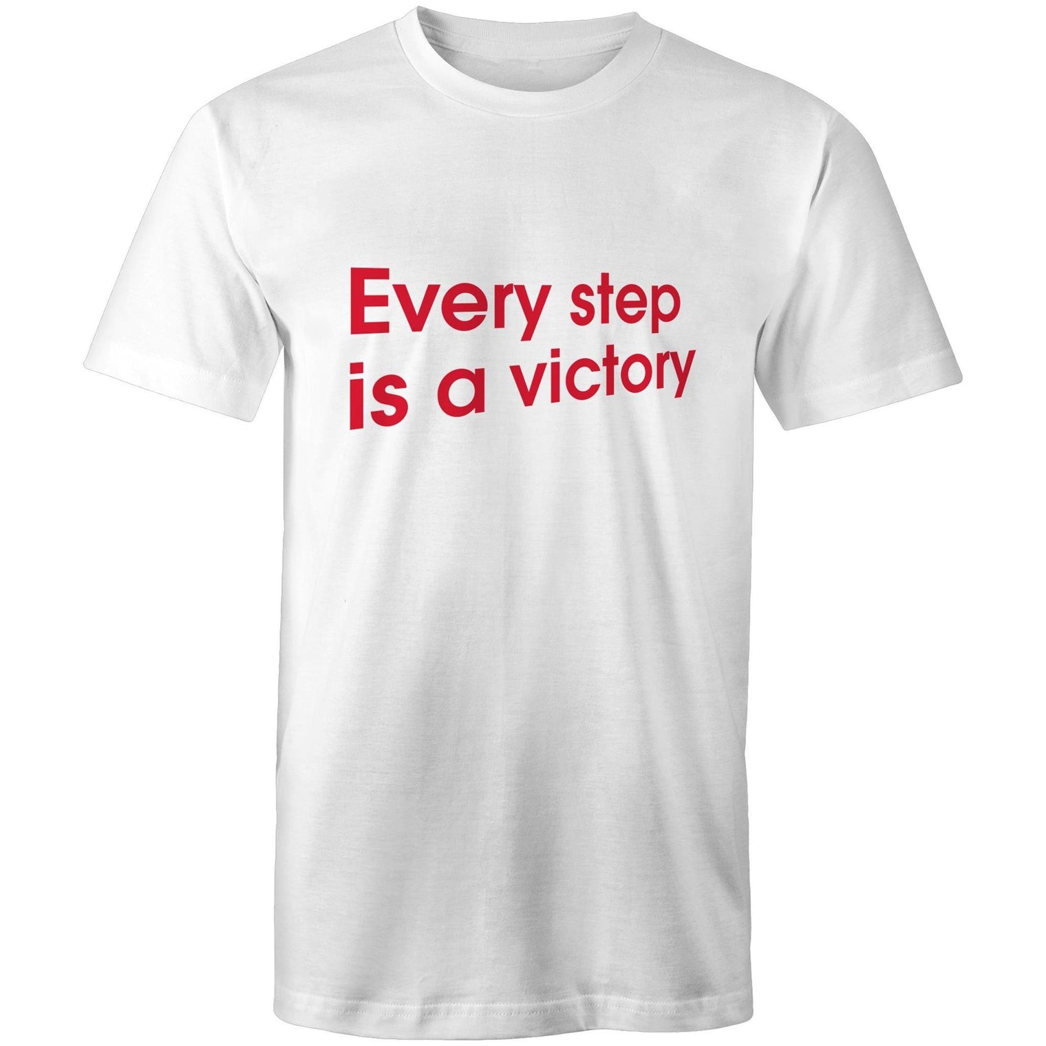 White Heart Foundation unisex style every step is a victory t-shirt,  designed to encourage people to stay active and keep walking.