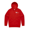 Red unisex hoodie featuring white Heart Foundation Walking logo left chest. Designed for walkers to help promote walking and a healthy and active lifestyle.