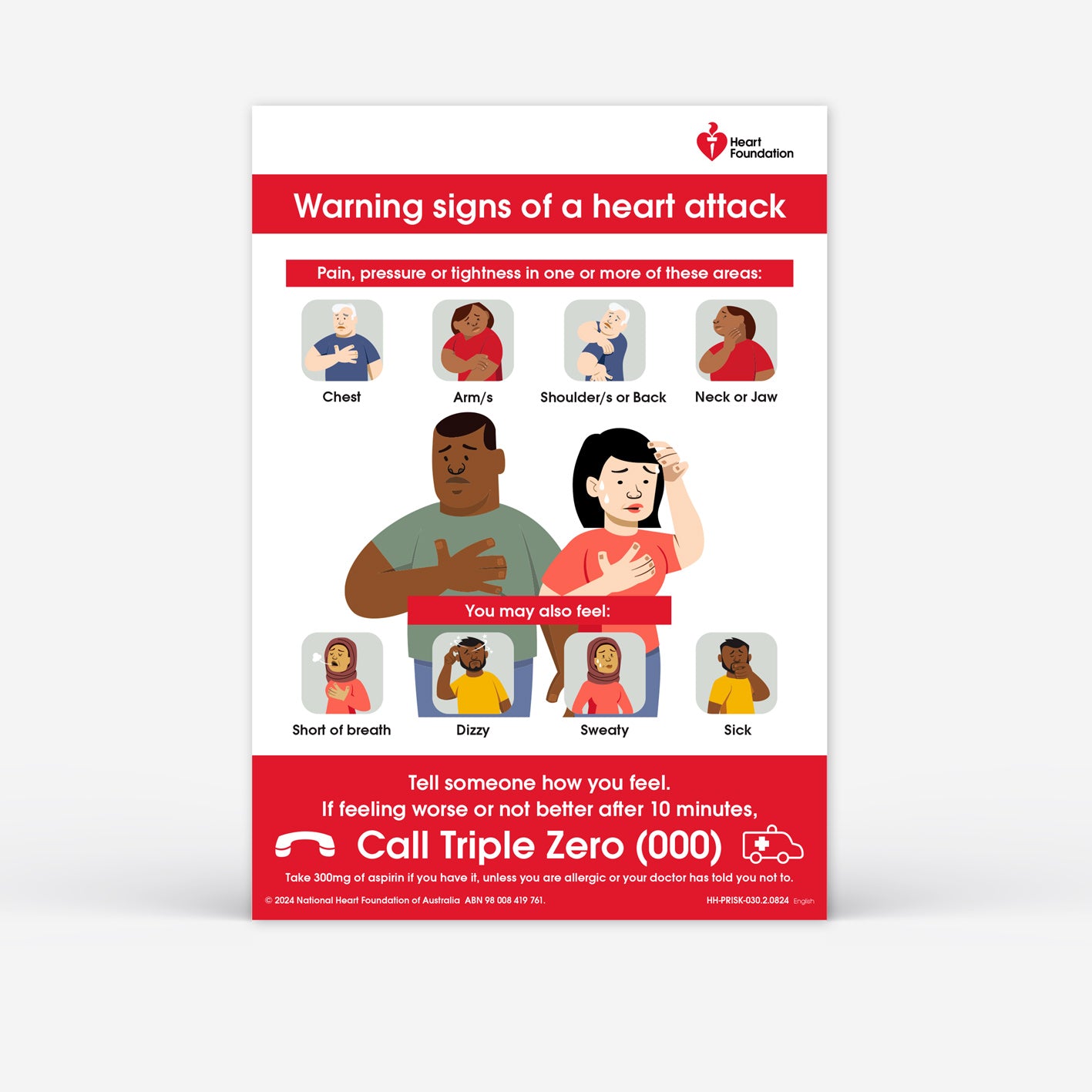 Warning signs of heart attack action plan magnet