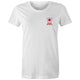 Heart Foundation women's white organic cotton t-shirt featuring Heart Warrior design in red print.