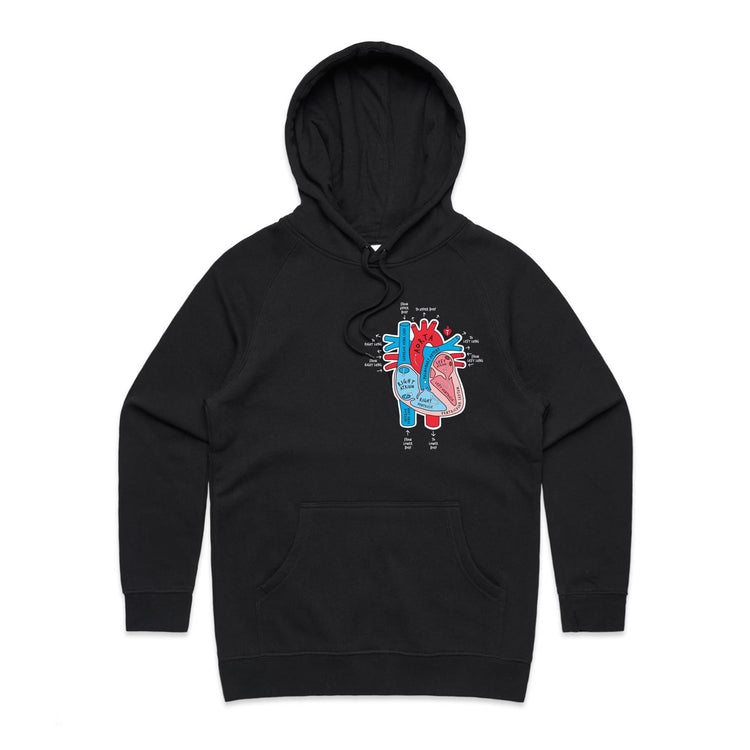 Anatomical heart - women's hoodie