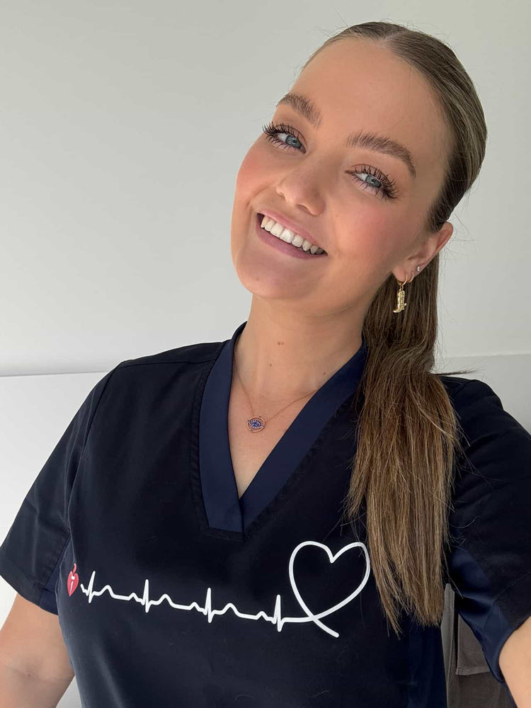 Heartbeat line – women's scrub top