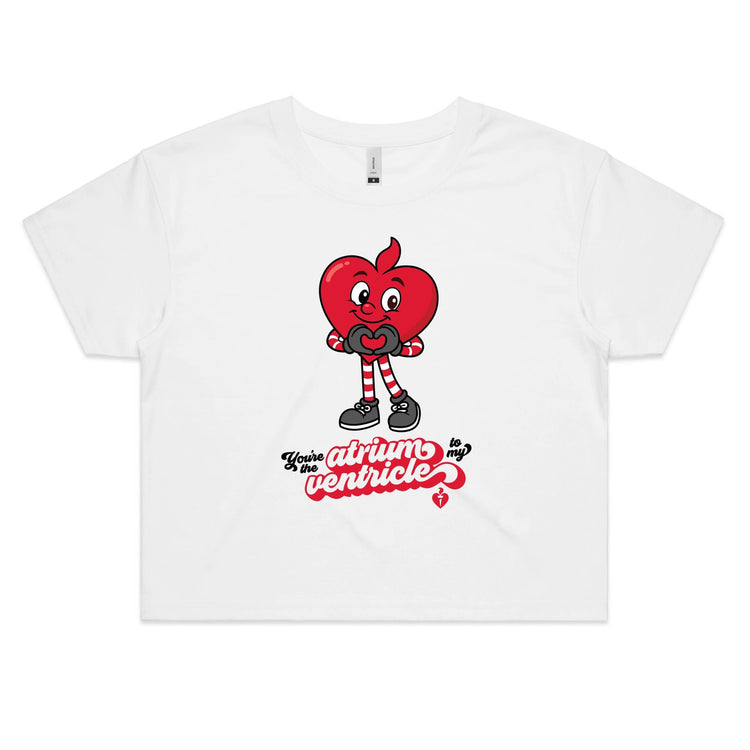 Atrium to my ventricle - women's crop top