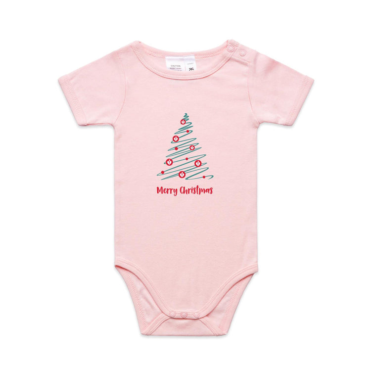 Christmas Tree of Hearts - baby onesie