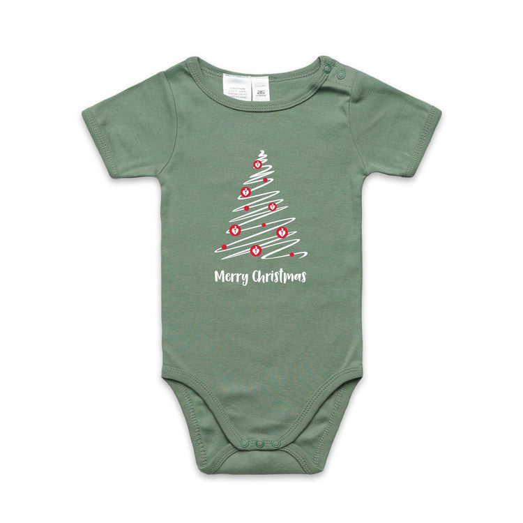 Christmas Tree of Hearts - baby onesie