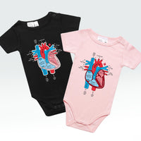 Anatomical heart - baby onesie