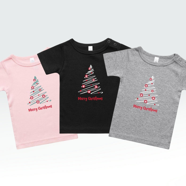 Christmas Tree of Hearts - baby tee
