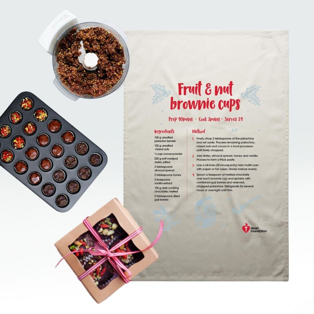 Fruit and Nut Brownie Cups Recipe - tea towel