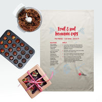 Fruit and Nut Brownie Cups Recipe - tea towel