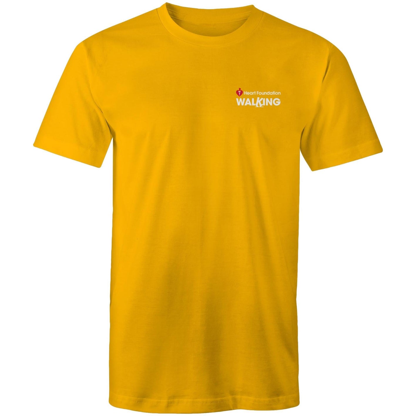 Gold unisex Heart Foundation Walking small logo t-shirt