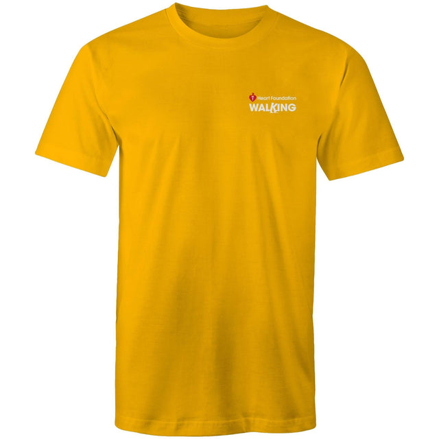 Gold unisex Heart Foundation Walking small logo t-shirt