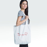 Heartbeat line - tote bag