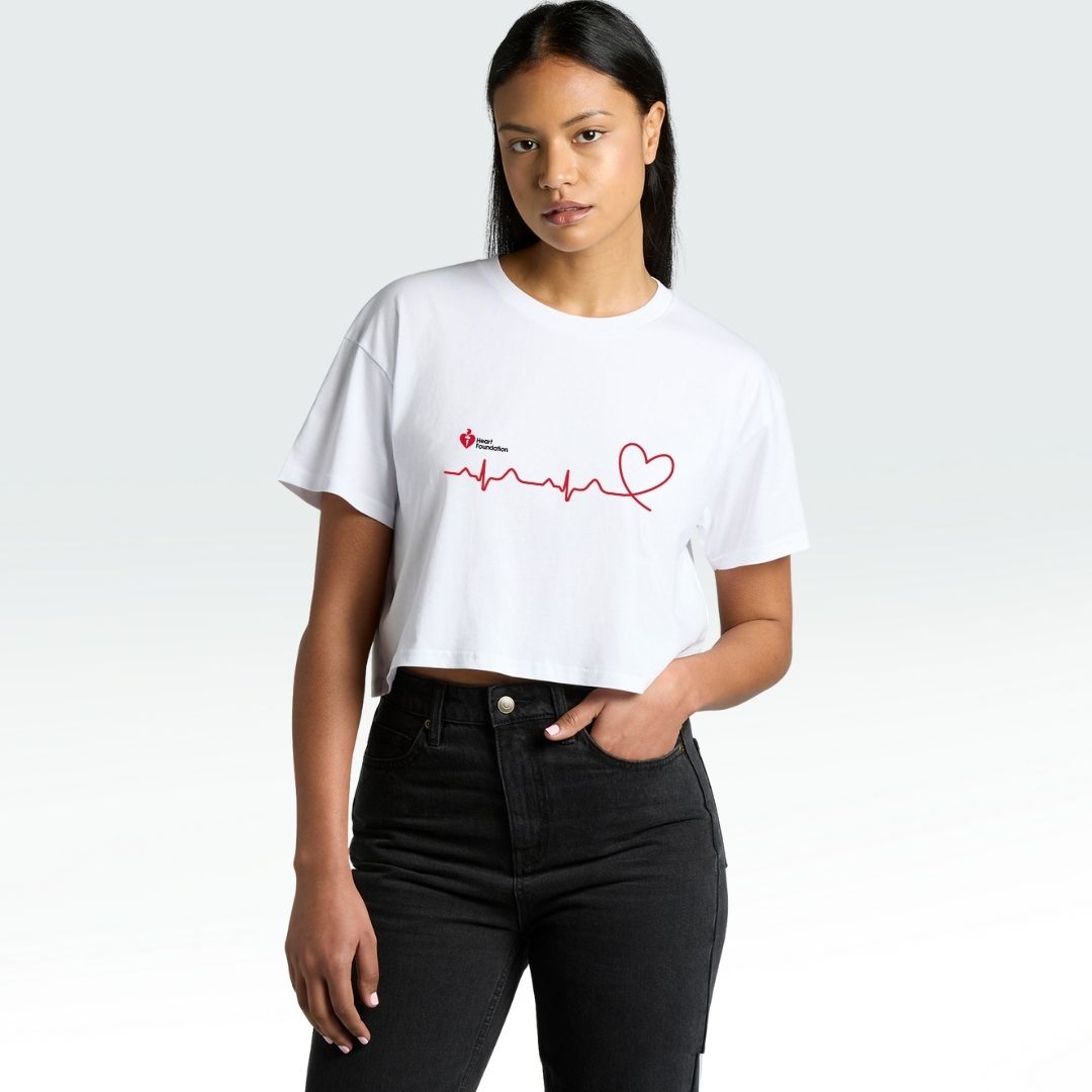 Heartbeat line - women's crop top – National Heart Foundation of Australia