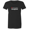 Women's black Heart Foundation Walking centre chest logo t-shirt featured on white background.