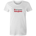Women's white Heart Foundation Walking centre chest logo t-shirt featured on white background.