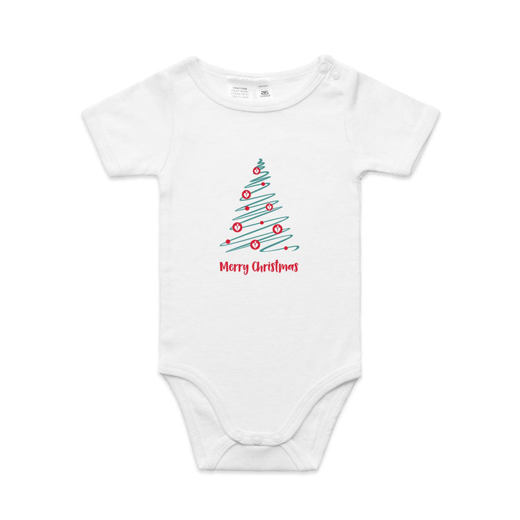 Christmas Tree of Hearts - baby onesie
