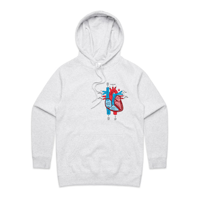 Anatomical heart - women's hoodie