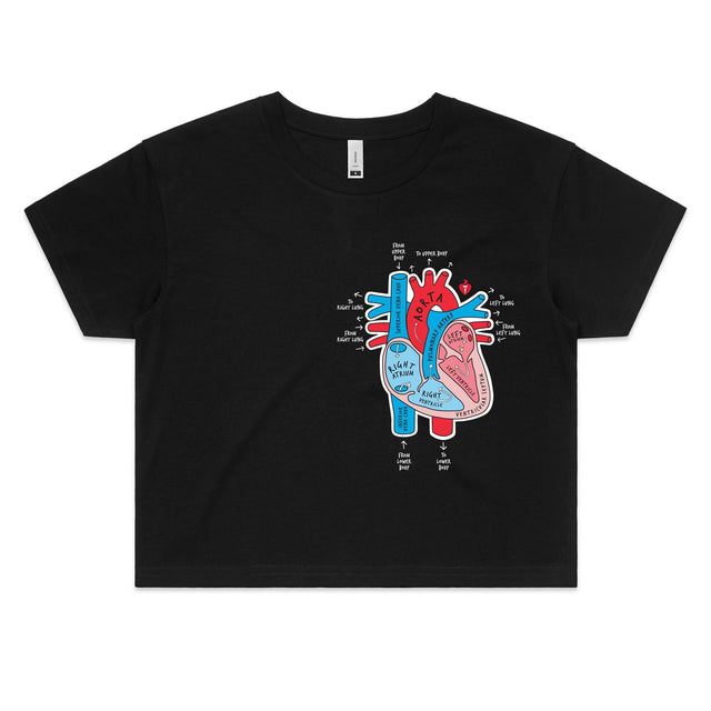 Anatomical heart - women's crop top