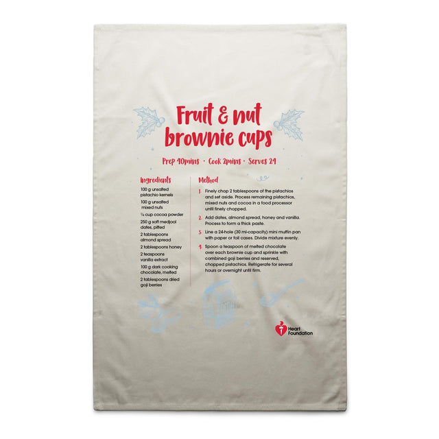 Fruit and Nut Brownie Cups Recipe - tea towel