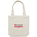 Cream tote bag with Heart Foundation Walking logo.