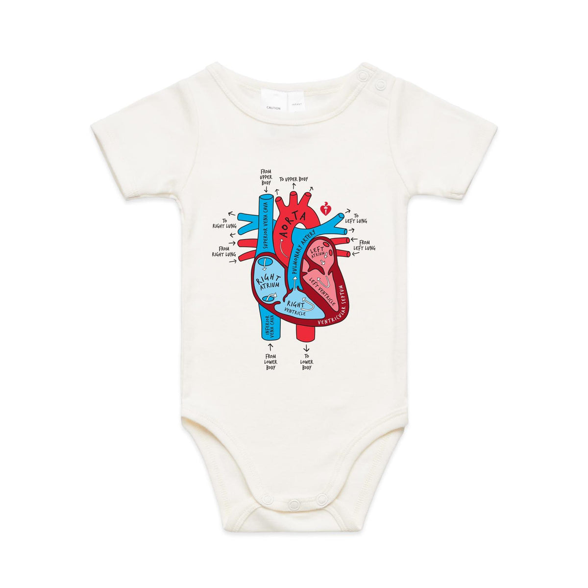 Anatomical heart - baby onesie – National Heart Foundation of Australia