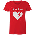 Red Heart Foundation t-shirt featuring heart with lightening bolt on white background