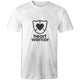 White mens/unisex short sleeve Heart Foundation t-shirt with Heart Warrior print to centre chest.