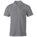 Light grey marle Heart Foundation unisex polo shirt featuring Heart warrior design in black print.