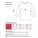 Heart Foundation long sleeve t-shirt size chart with how to measure instructions.