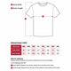 Mens/unisex short sleeve t-shirt size chart with how to measure instructions.