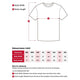 Men/unisex short sleeve t-shirt  size chart with how to measure instructions.