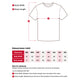 Size chart for Heart Foundation s/sleeve t-shirt with instructions on how to correctly measure.