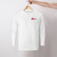 White long sleeve t-shirt shown on hanger with Heart Foundation Walking logo to left chest.