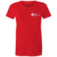 Heart Foundation Walking program women's red T-Shirt with white logo left chest.